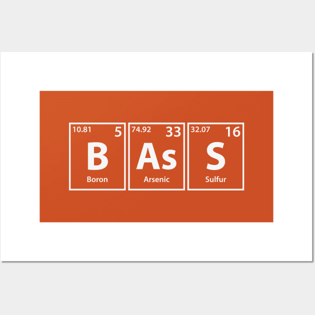 Bass (B-As-S) Periodic Elements Spelling Wall Art by cerebrands